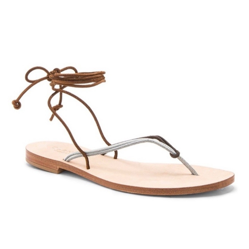 Cornetti Favignana Lace Up Ankle Wrap Flip Flop Sandals Sz 37 US 6.5-7